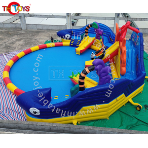 Parco Divertimenti Gonfiabile a Tema Oceano, Funcity con Scivolo a Forma di Balena e Delfino, <span class=keywords><strong>Piscina</strong></span> da 15m di Diametro Ideale per la Stagione Estiva - Product Image 2