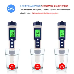 Penjualan Laris Pengukur PH 5 In 1TDS/EC/PH/Salinitas/TEMP untuk Air, Kolam Renang, Penguji Kualitas Air Multifungsi