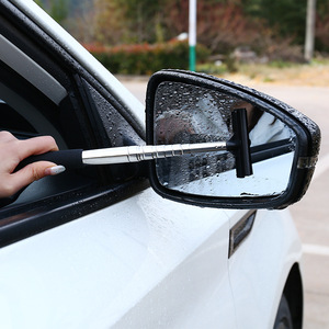 Custom Logo Car Rearview Mirror Wiper Telescopic Stainless Steel Multi Functional Cleaning Brush For Car <b>Windows</b> - Product Image 2