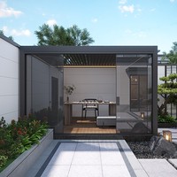 Pergola rectangulaire de jardin extérieur 4x3m en aluminium avec lames orientables, auvent de pergola, gazebo