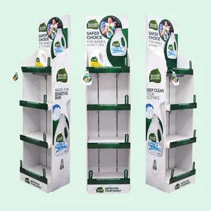 Custom Supermarkt Retail Huidverzorging Display Stand Papier Vloer Display Rack Shampooon Wasmiddel Kartonnen Display Stand