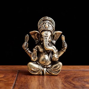 Statue en laiton du Dieu Ganesha, ornements bouddhistes, sculpture de l'éléphant, figurines de dieux hindous, décoration pour la maison et le bureau, statues de <span class=keywords><strong>Bouddha</strong></span> - Product Image 1