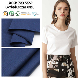 Tela de Jersey de LICRA de algodón orgánico peinado de los años 50 por <span class=keywords><strong>Kilo</strong></span> Diseño incompleto para camisetas - Product Image 1