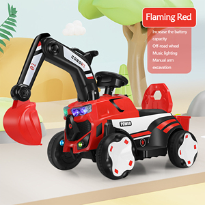 Vehículo de Construcción Multifuncional para Niños - <span class=keywords><strong>Tractor</strong></span> Montable con Barra de Remolque y Brazo Excavador, Batería de 6V para Niños de 3 a 8 Años - Product Image 3