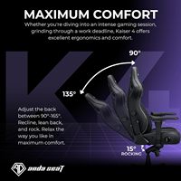 Chaise de jeu haut de gamme 6D fonctionnelle grand format Best Silla Gamer Pro Kaiser 4 XL, élégante, noire, en PVC, pour adultes.