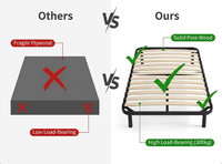 Cadre de lit simple extensible moderne et durable avec lattes en métal et en bois pour hôtels et écoles