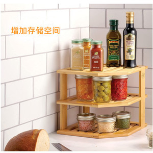 Estante de Bambú para Almacenamiento de Pan, Estante de Esquina de 3 Niveles, Organizador Multifuncional para Gabinete de Cocina, Soporte de Exhibición de Madera para Productos de Panadería - Product Image 2