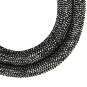 Manchon de câble tressé noir gris Manchon organisateur de câble Combinaison de couleurs Tuyau de conduit flexible Câble électrique Métier à tisser à fil fendu