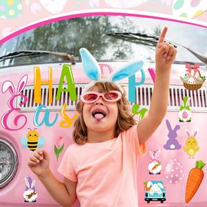 แม่เหล็กติดตู้เย็นเรืองแสงในที่มืด ลายเทศกาลอีสเตอร์ ขายดี แรงบันดาลใจจากฤดูใบไม้ผลิ สำหรับตกแต่งในคริสต์มาสและเทศกาลอีสเตอร์ 'สุขสันต์วันอีสเตอร์' - Product Image 6