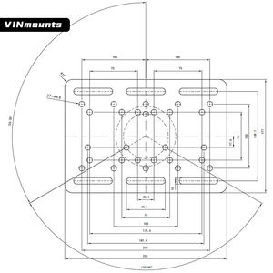 VINmounts Plaque d’extension pour base à bille, compatible 1,5″ & 2,25″, montage industriel chariot élévateur - Product Image 5