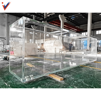 Vente de liquidation d'usine Leyu, aquarium en acrylique transparent de haute qualité, formes personnalisées professionnelles pour aquarium