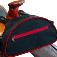 Vente en gros d'usine Sac de selle et poche à pommeau en polyester solide de luxe moderne avec design de corne et de pommeau
