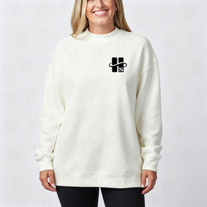 Wholesale Loose Fit Mock Neck Jumper Custom Applique Embroidery Logo Soft Fleece Oversized Cotton Sweater Luxury Sweatshirt - Product Image 2