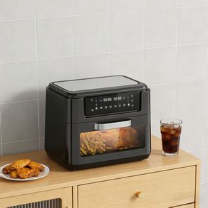 Friteuse électrique numérique carrée en plastique 12L, four à air chaud avec revêtement PTFE, 1800/2400W, cuisson sans huile, économie d'énergie, cuisson rapide - Product Image 6