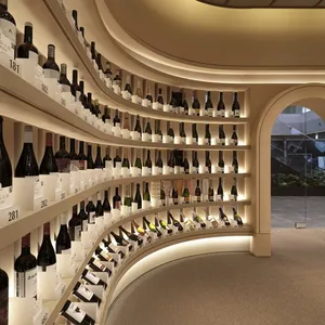 سانهاي النبيذ متجر التجزئة التصميم الداخلي المتقدم نمط فاخر مخصص 3D تقديم خطة رئيسية متجر الرسم البناء