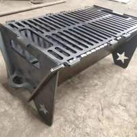 Barbecue pliant en acier inoxydable noir anthracite sur mesure avec dispositif de sécurité anti-flamme, écologique et facile à assembler
