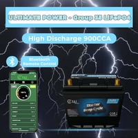 Smart Group 75 12V 60Ah LFP Baterai Mobil 900CCA Auto-Sleep & Bluetooth Baterai Serbaguna Berpemanas untuk Off-Road SUV Marine RV