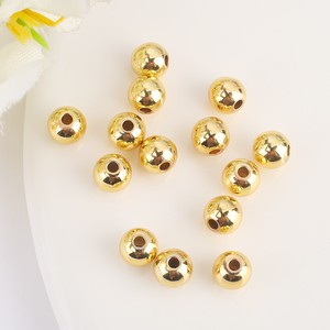 Lisheng Jewelry Gold Beads 6mm Smooth Copper Spacer Beads For DIY Jewelry <b>Necklace</b> Bracelet Making Supplies - Product Image 2