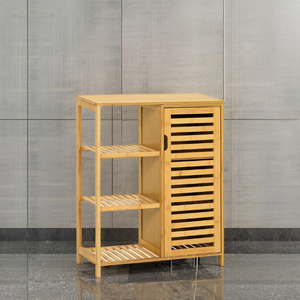 Wooden Counter Storage Rack Eco-Friendly Steel <strong>Bamboo</strong> Displaying Vegetables Dishes Foods <strong>Cabinets</strong> - Product Image 6