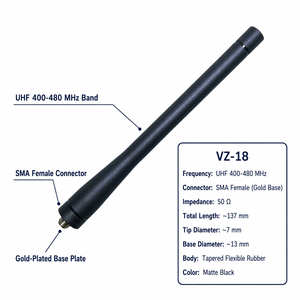 Antena de Goma Flexible Vertical UHF VZ-18 400-480MHz para Walkie Talkie, Radio Bidireccional, Baofeng, Kenwood, <span class=keywords><strong>Retevis</strong></span> - Product Image 5