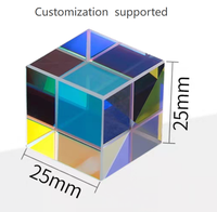 Cube de prisme en verre cristal K9 optique transparent non traité RGB pour accessoires de photographie et présentoir décoratif