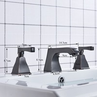 Robinet de lavabo moderne à poignée unique, eau froide et chaude, lavabo à cuve, 4 trous d'installation, robinet mélangeur pour chambre à coucher et salle de bain
