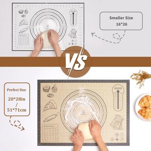 แผ่นรองอบซิลิโคนขนาดใหญ่พิเศษ 28x20 นิ้ว แบบไม่ติดกระทะ ทนความร้อน สำหรับนวดแป้ง วัดอุณหภูมิ ทำขนม - Product Image 6