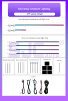 Kit d'éclairage d'ambiance universel pour intérieur de voiture 12V, 64 couleurs, symphonie dynamique, bande LED K4 RGB pour 98% des véhicules, 18 en 1/10 en 1/6 en 1