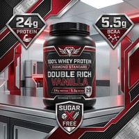 Poudre de Protéine de Lactosérum OEM ODM Saveur Vanille Riche 24g Protéines BCAA 29 Portions Soutien Musculaire Adultes Vente en Gros