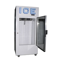 Bac à glace en acier inoxydable avec porte vitrée simple, refroidisseur commercial d'intérieur avec système de refroidissement par ventilateur pour bar et restaurant