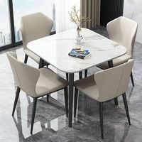 Table de négociation italienne en pierre frittée, table carrée pour réception, salle à manger et chaises à prix abordable