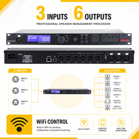 Procesador de Audio DSP Profesional 360, 3 Entradas y 6 Salidas, Controlador Digital de Gestión de Altavoces para Sistemas de Sonido PA Line Array en Vivo