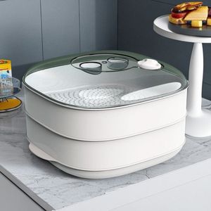 Plato para cocinar al vapor en microondas con tapa de vidrio, contenedor de alimentos multicapa para panecillos al vapor y mantou, uso doméstico - Product Image 3