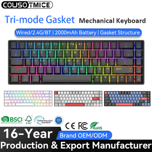 <span class=keywords><strong>Clavier</strong></span> de jeu mécanique à 61 touches, <span class=keywords><strong>Bluetooth</strong></span>, tri-mode, avec interrupteurs roses, rétroéclairage RVB, rechargeable, <span class=keywords><strong>clavier</strong></span> à joint, nouveau modèle - Product Image 1