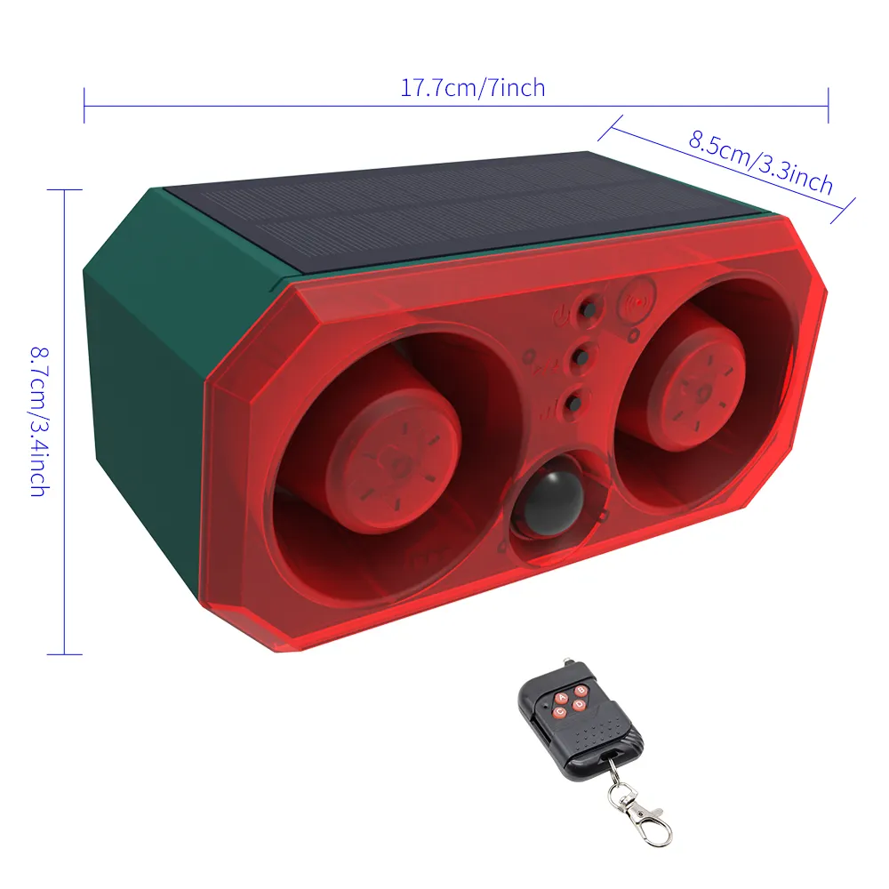 Solar Sound & Light Alarm Sensor de Movimento 260Db Sound Alert & Flash Warning Strobe Sistema de Alarme de Segurança para Farm Villa