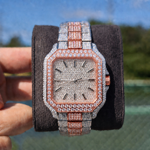 Montres de luxe de haute qualité en moissanite pour hommes, en acier inoxydable, verre saphir, étanches, automatiques, mécaniques, serties de diamants - Product Image 3