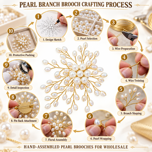 Broche en perles faite à la main pour femme, élégante, accessoire de mode, cadeau, bijoux, vente en gros - Product Image 5