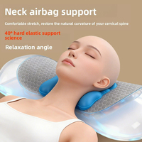 Oreiller chauffant de traction cervicale avec massage par airbag, rechargeable, portable, support cervical sans fil, masseur de nuque avec soutien lombaire et dorsal