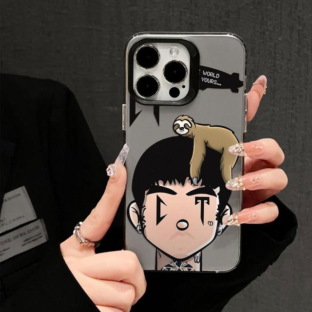 Funny Cartoon Boy Sloth Phone Case for iPhone 16/15/14/13/12 Pro Max, Clear Shockproof Cover Funny Anime Design Anti-drop