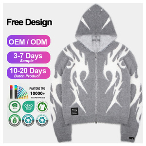 Knight Sweater Vintage Hooded Zip up Hockey Hooded <b>Men's</b> Sweater Hoodie With Hood Cheaper - Product Image 3