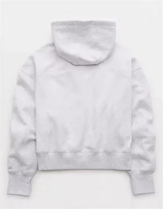 Ensemble de survêtement gris à capuche pour femme, coupe ample, manches longues, couleur unie, en coton, avec logo imprimé sur le devant, tenue décontractée - Product Image 5