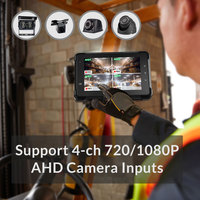 Tablette robuste pour chariot élévateur Source Factory 7 pouces GPS 4G NFC Android 13 avec 4 entrées caméra AHD pour la détection des angles morts en entrepôt