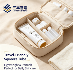 Tubos Exprimibles Cosméticos Personalizados de Alta Gama, Cuerpo Blanco Mate con Tapa Abatible Dorada, Envase Portátil a Prueba de Fugas para el Cuidado de la Piel - Product Image 5