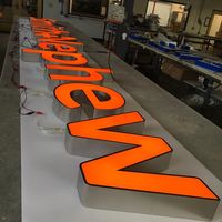 En gros, lettres en aluminium lumineuses néon 3D à éclairage frontal, étanches, pour signalétique extérieure de bâtiments, alimentation CA, pour les constructeurs automobiles