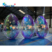 Ballon gonflable éblouissant en forme d'oeuf personnalisé boules de miroir sphère de miroir gonflable colorée pour la décoration de mariage de scène