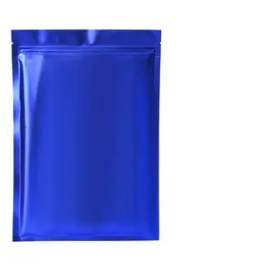 Smell Proof Bags In Blue Aluminum Foil Food Packaging Bags With Zipper Plastic Bags