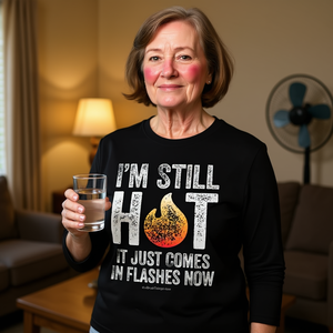 Sigo con calor, ahora viene en pases, camiseta de manga larga, humor sobre la menopausia - Product Image 3