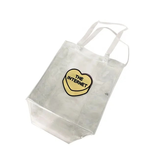 Пользовательский прозрачный пластиковый ПВХ-охладитель для вина, подарочный пакет, сумка-тоут для бутылок, ПВХ-сумка для вина