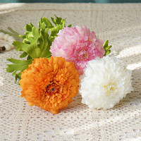 Fleur artificielle Shangchu en soie, chrysanthème, marguerite, hibiscus, faite à la main, tige unique, pour fête de remise de diplôme, décoration intérieure