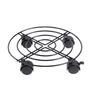 Esschert Design Grande capacité <span class=keywords><strong>de</strong></span> charge 60kg Métal Rond Extérieur 4 Roues Porte-pot <span class=keywords><strong>de</strong></span> fleur Chariot pour plante avec frein - Product Image 1